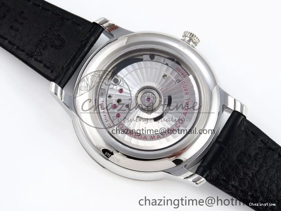 1218 TopPick De Ville Date SS MKF 1:1 Best Edition Black Dial Roman Marker on Black Leather Strap A 7743